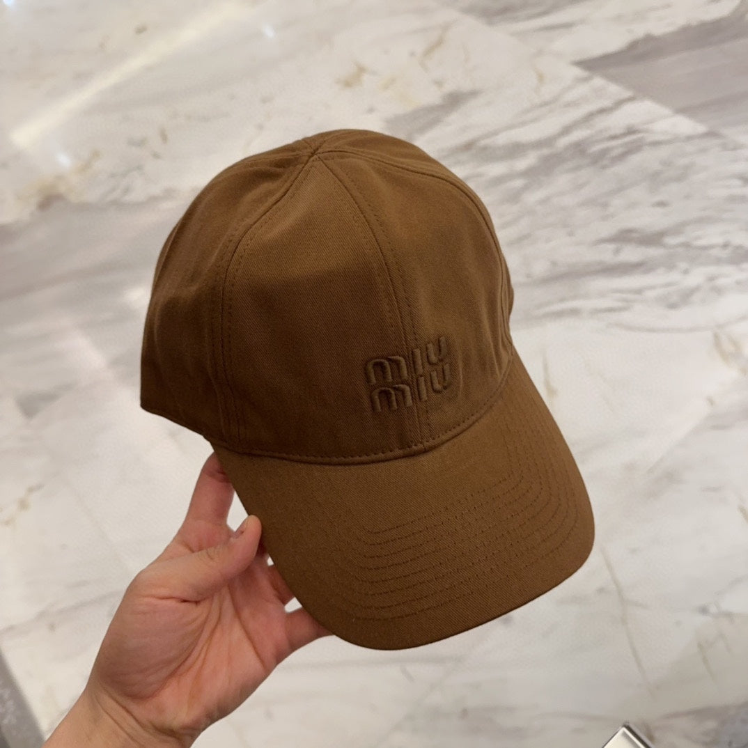 MM BASEBALL CAP IN BROWN FABRIC EMBROIDERED LOGO STYLE 6