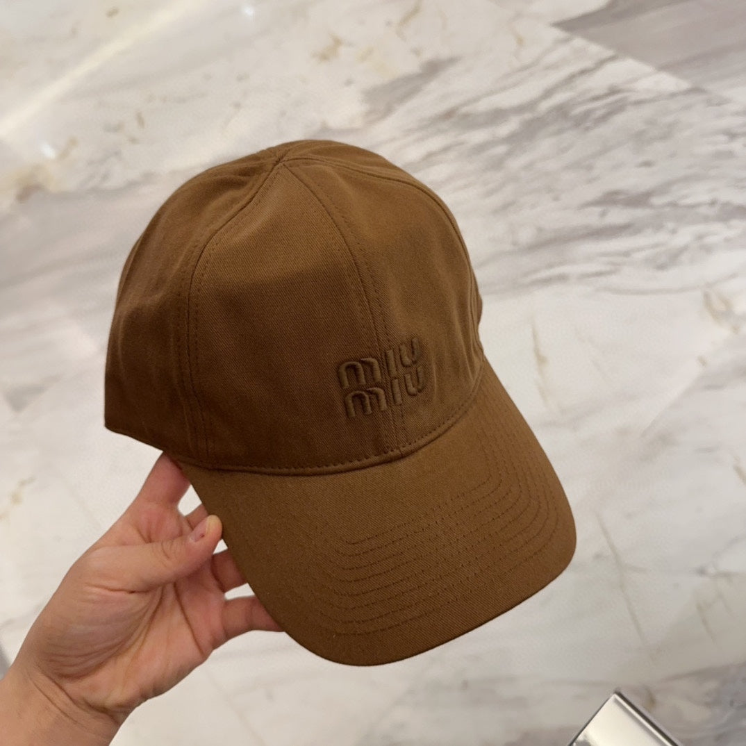 MM BASEBALL CAP IN BROWN FABRIC EMBROIDERED LOGO STYLE 6