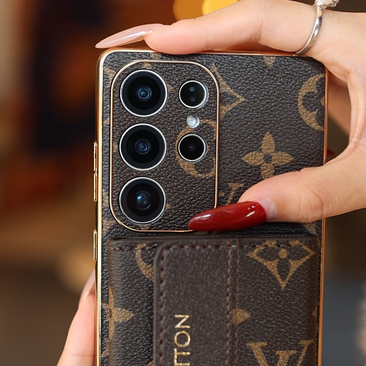 Premium Leather Samsung Case with Card Holder & Wrist Strap mysite