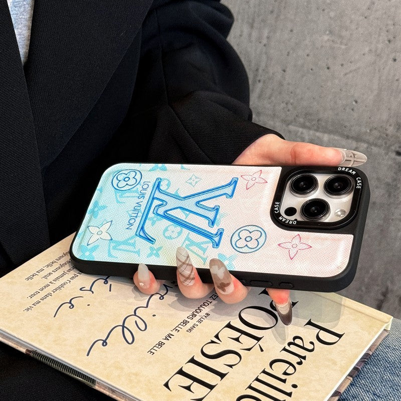 Luxury Blue Leather iPhone Case mysite