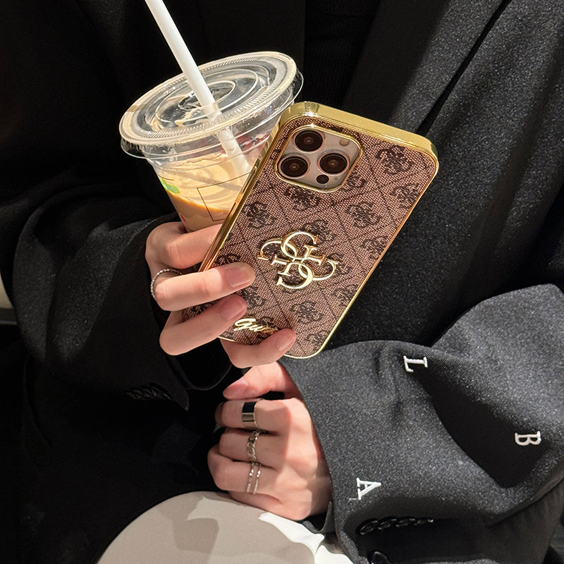 Gue Gold Logo Leather iPhone Case mysite