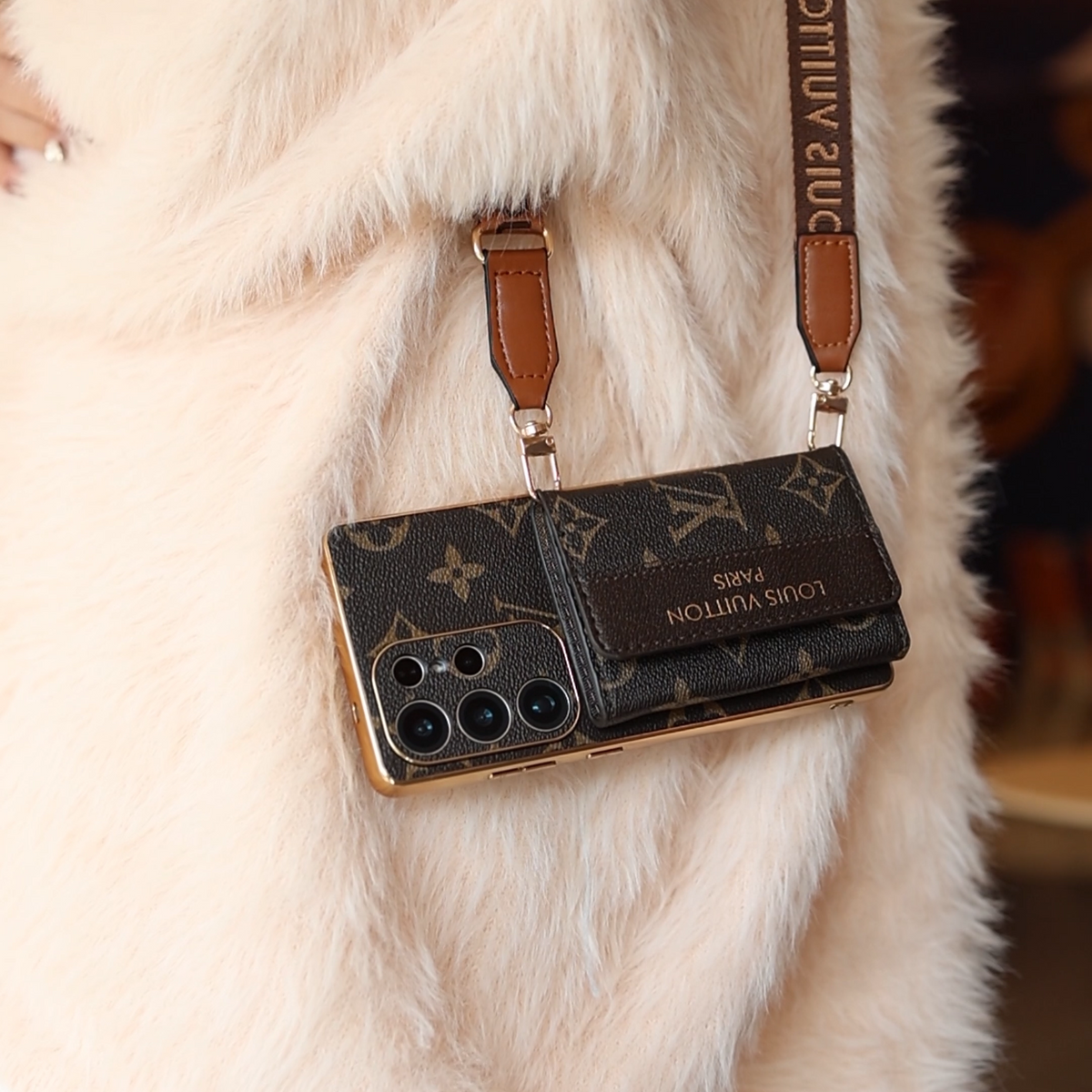 Premium Leather Samsung Case with Card Holder & Wrist Strap mysite