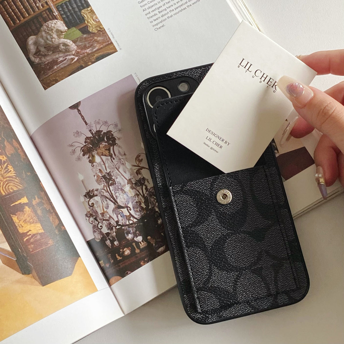 Classic iPhone Case With Wallet Black-HP240513 mysite