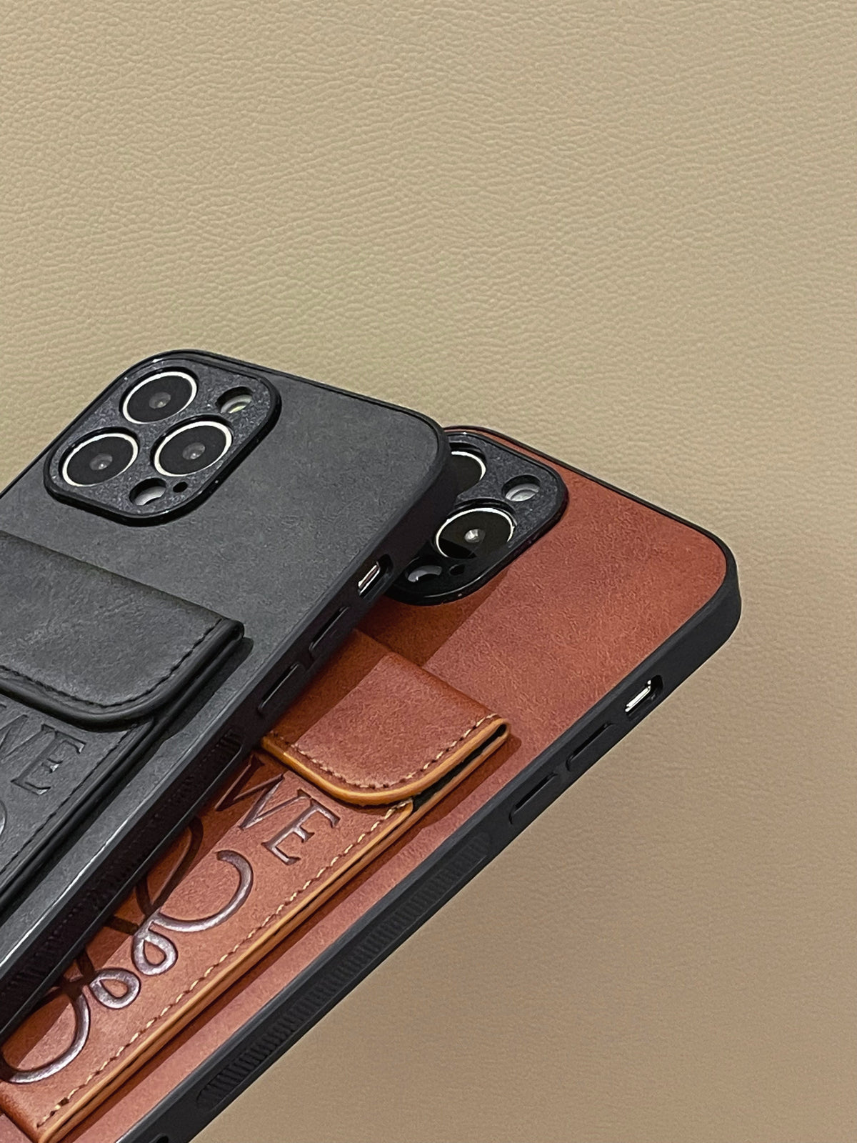 Luxury iPhone Case With Card Holder Black-LZP241448 mysite