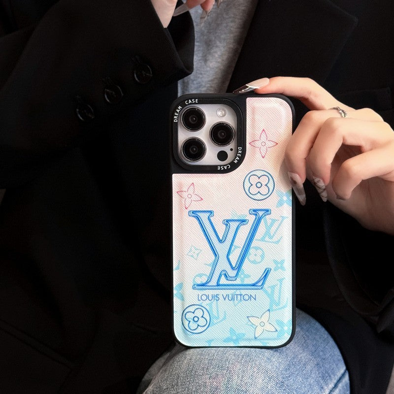 Luxury Blue Leather iPhone Case mysite
