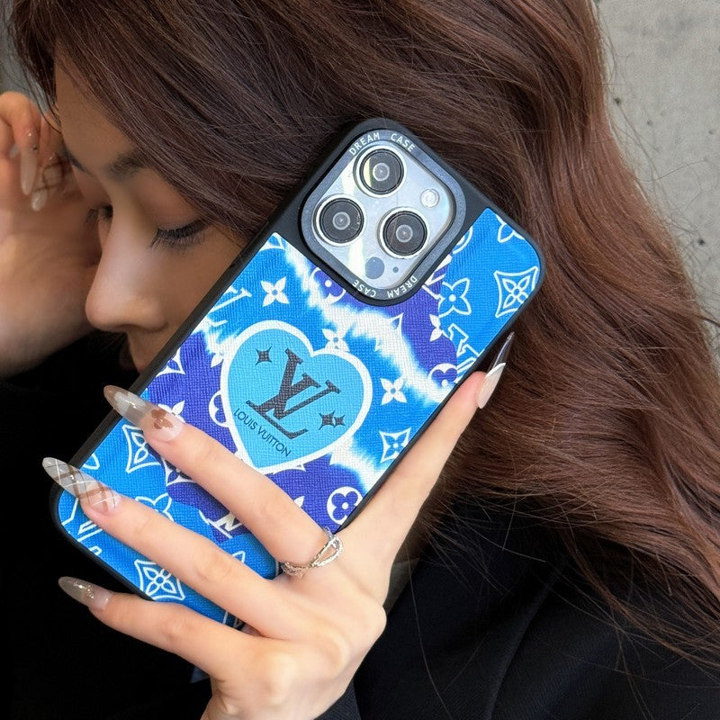 Luxury Blue Leather iPhone Case mysite