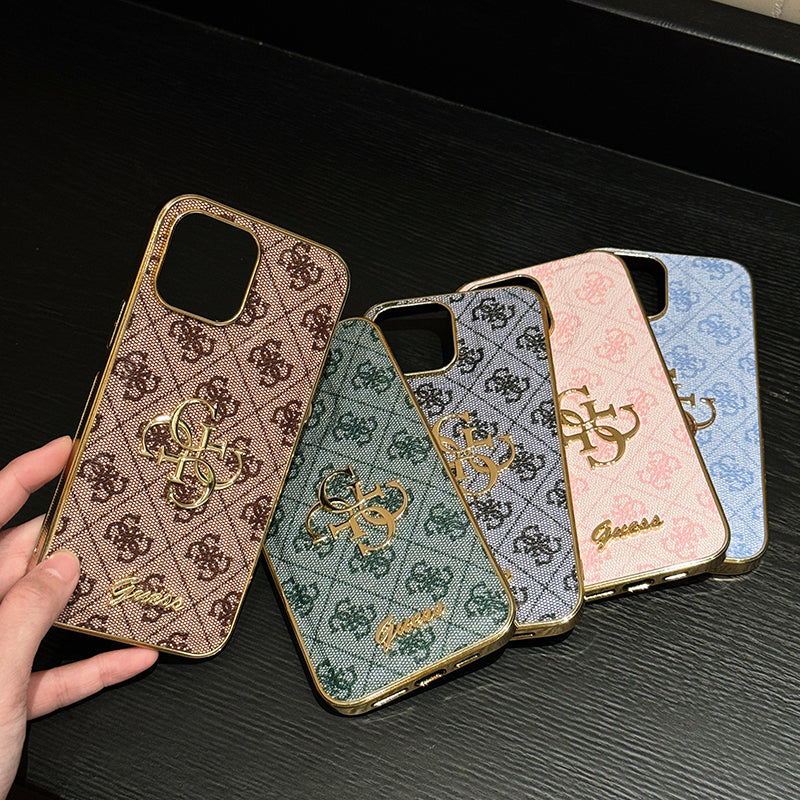 Gue Gold Logo Leather iPhone Case mysite