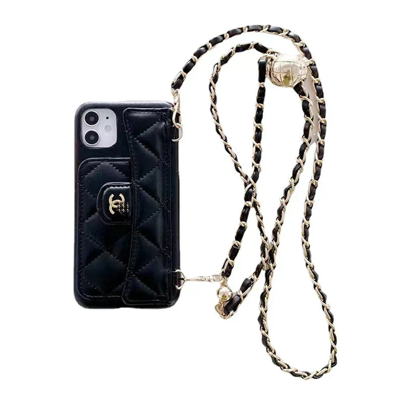 Luxury Wallet iPhone Case With Hand /Crossbody Chain mysite