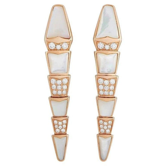 SERPENTI MOP PINK GOLD DIAMOND EARRINGS
