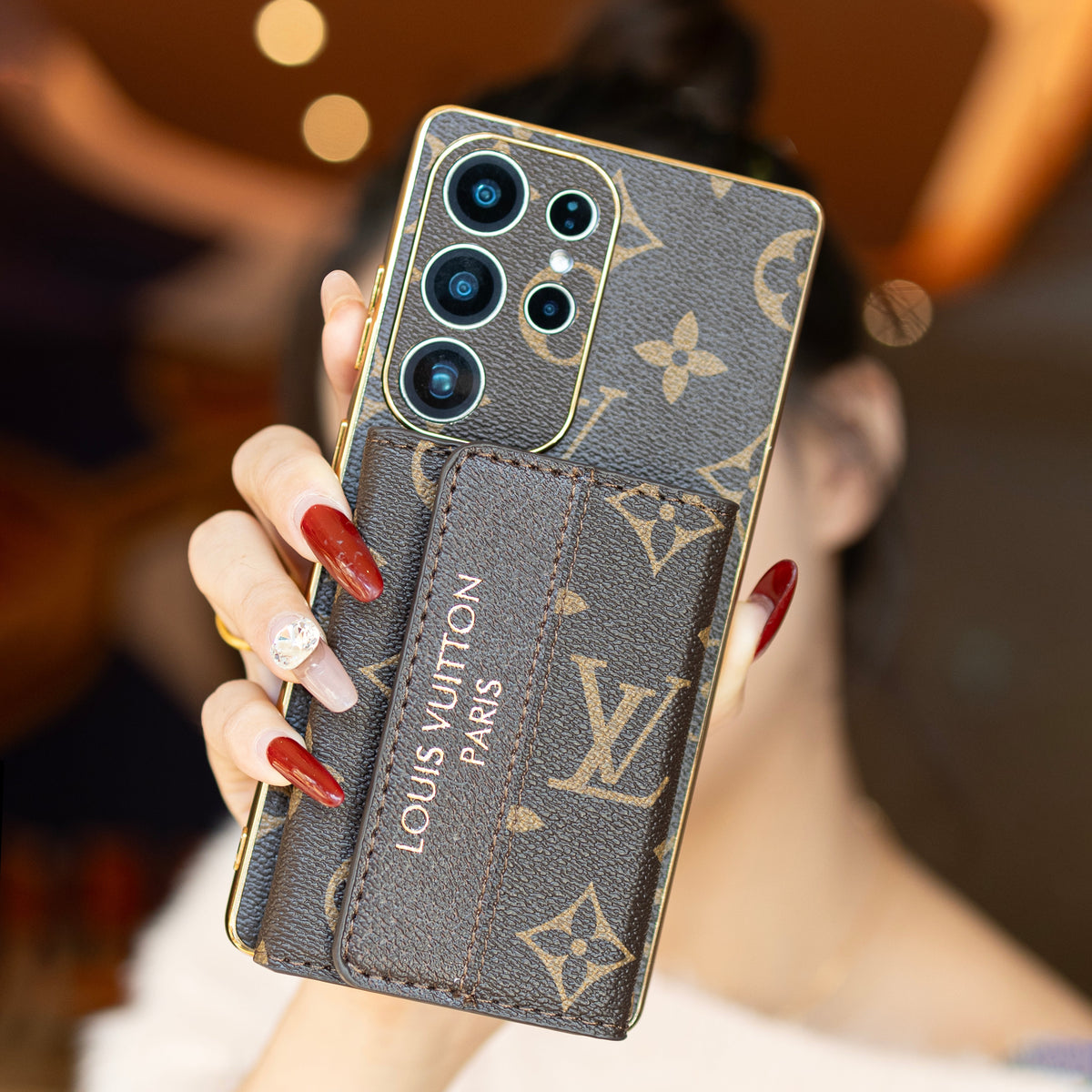 Premium Leather Samsung Case with Card Holder & Wrist Strap mysite