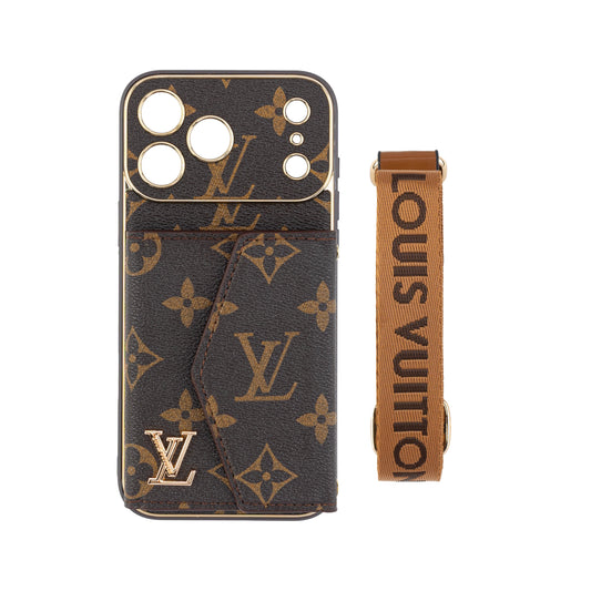Advanced leather iPhone Case With Wallet And Strap Brown mysite