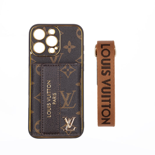 Luxury Advanced Leather iPhone Case with Card Holder & Strap mysite