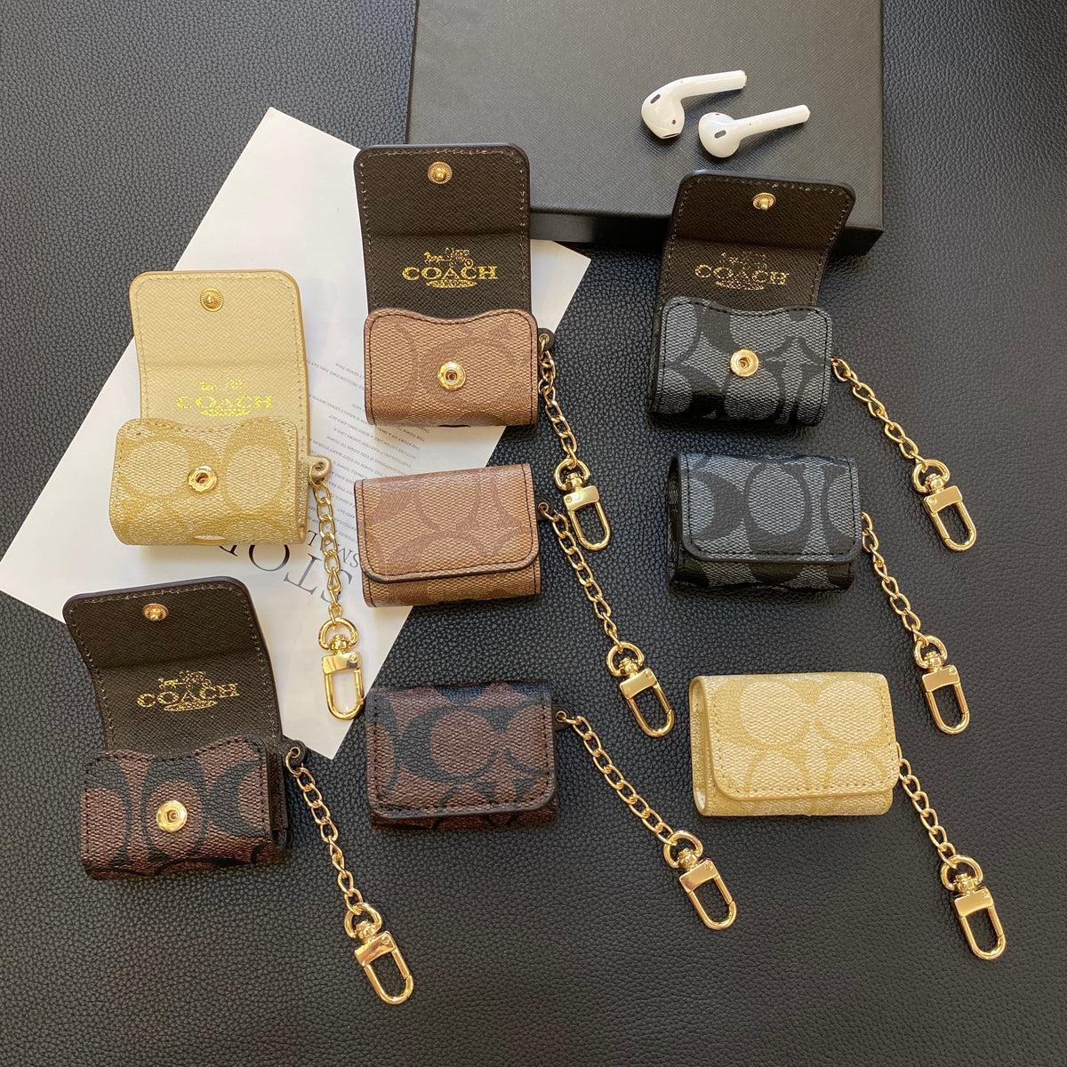 Luxury Coach AirPods Cases Dark brown-YH240425 mysite
