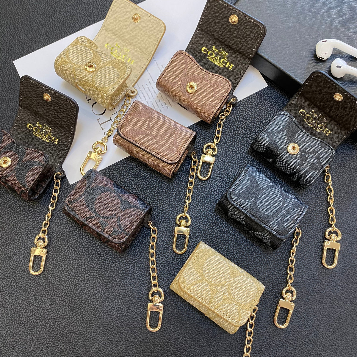 Luxury Coach AirPods Cases Light Brown-YH240425 mysite