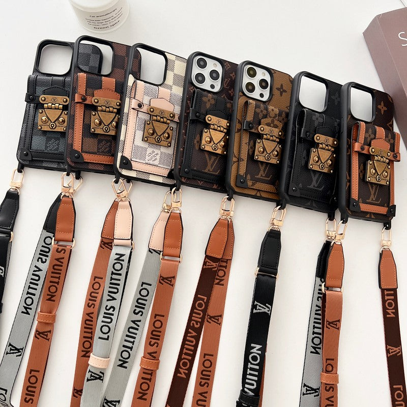 Luxury Brown Crossbody Chain iPhone Case mysite