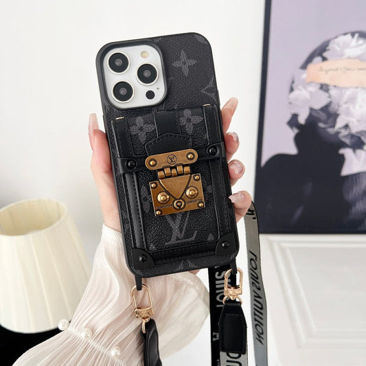 Luxury Black & White Crossbody Chain iPhone Case mysite