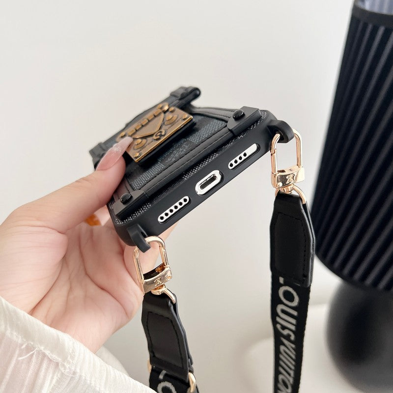 Luxury Brown Crossbody Chain iPhone Case mysite
