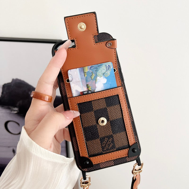 Luxury Brown Crossbody Chain iPhone Case mysite