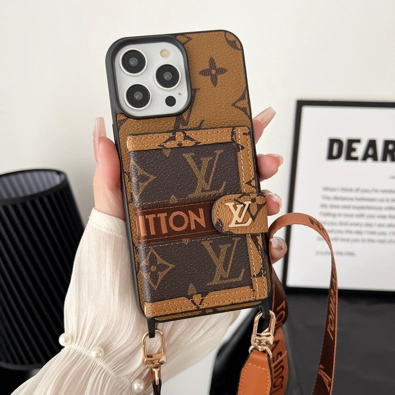 Luxury Card Bag Chain Classic Brown iPhone Case mysite