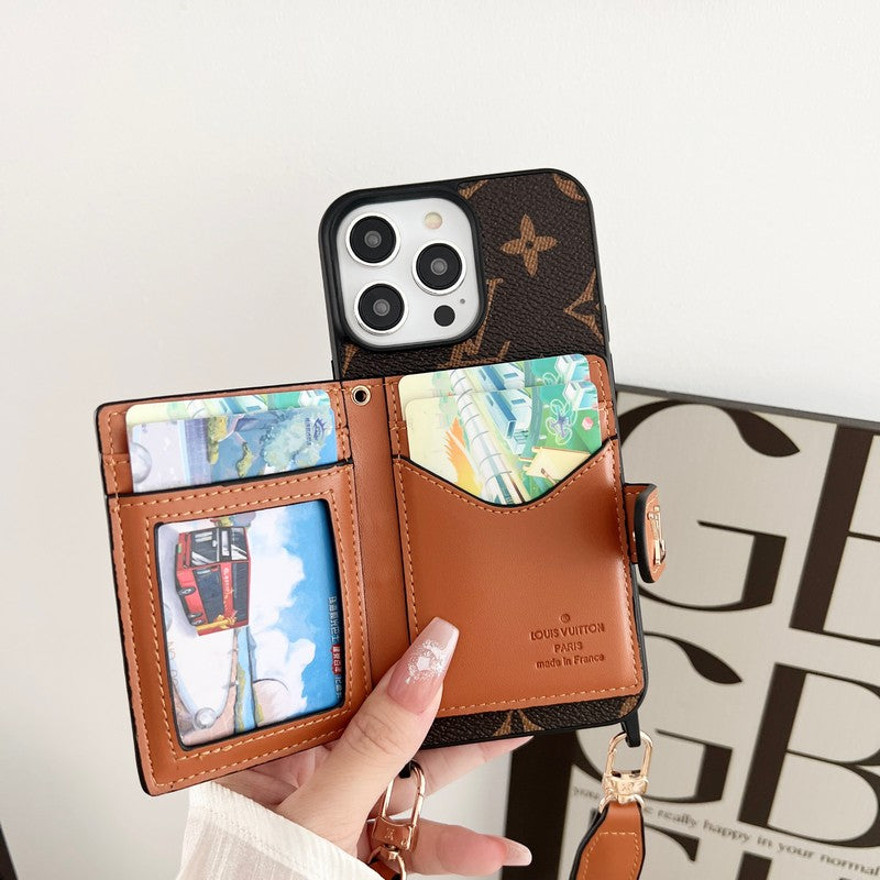 Luxury Card Bag Chain Classic Brown iPhone Case mysite