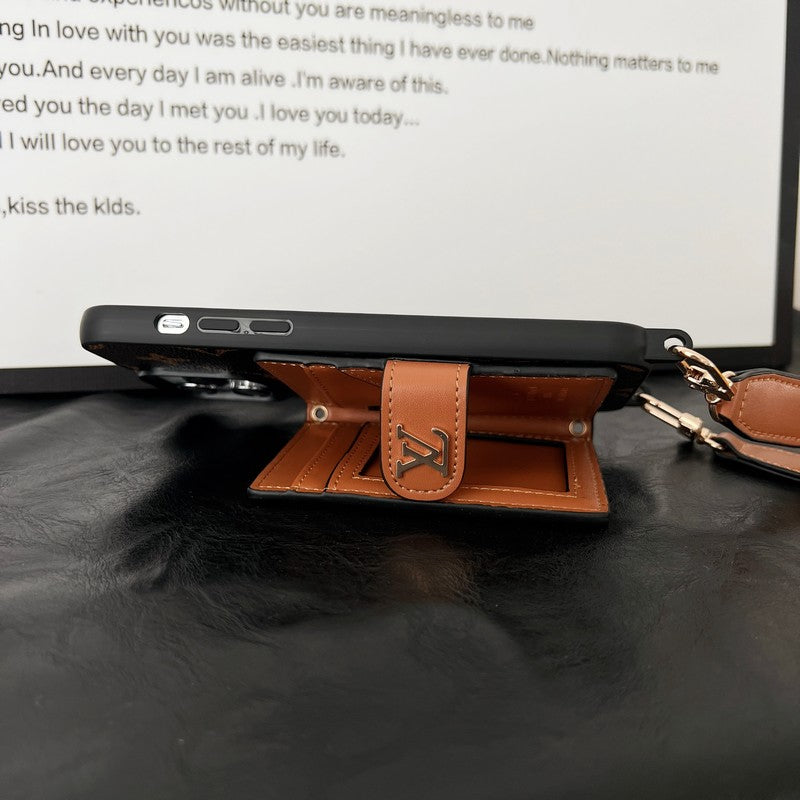 Luxury Card Bag Chain Classic Brown iPhone Case mysite