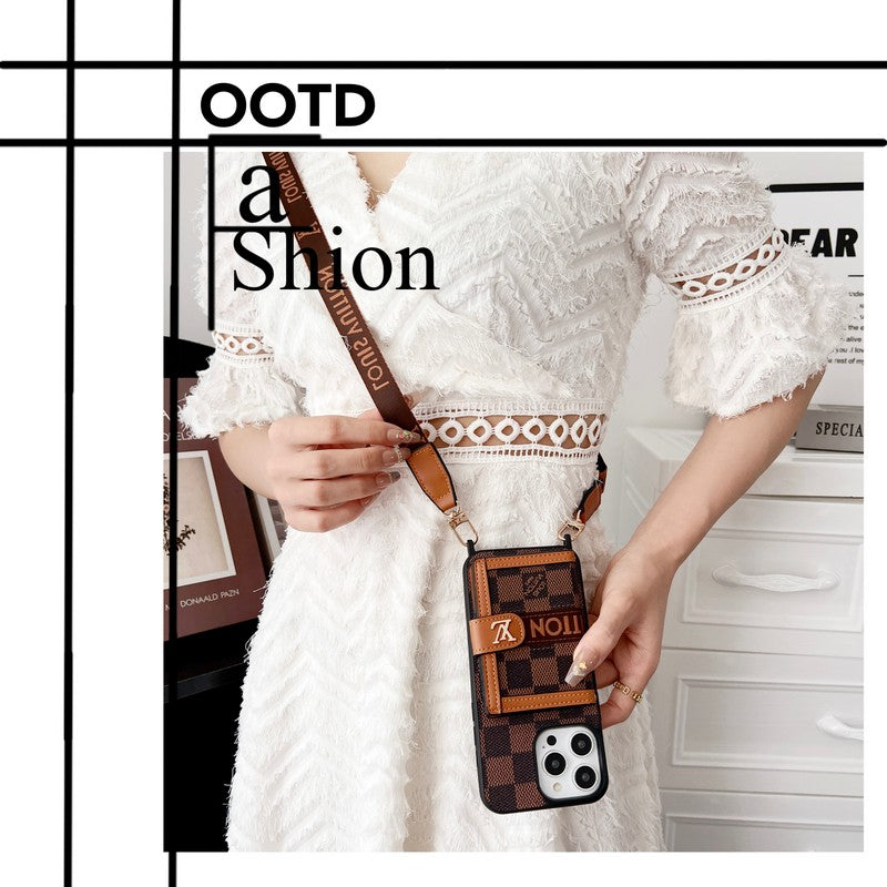 Luxury Card Bag Chain Classic Brown iPhone Case mysite