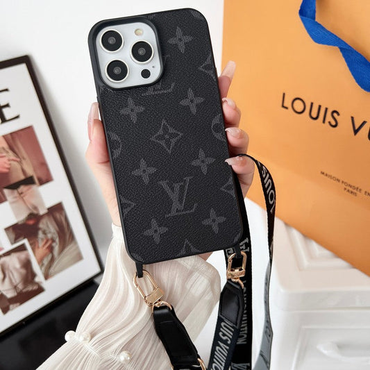 Luxury Black & White Crossbody iPhone Case mysite