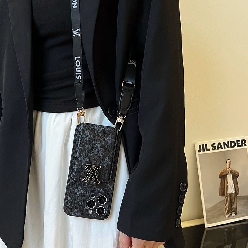 Luxury Card Bag Chain Black iPhone Case mysite