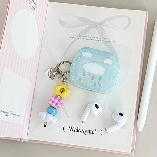 Blue Cloud AirPods Case with Beaded Charm mysite