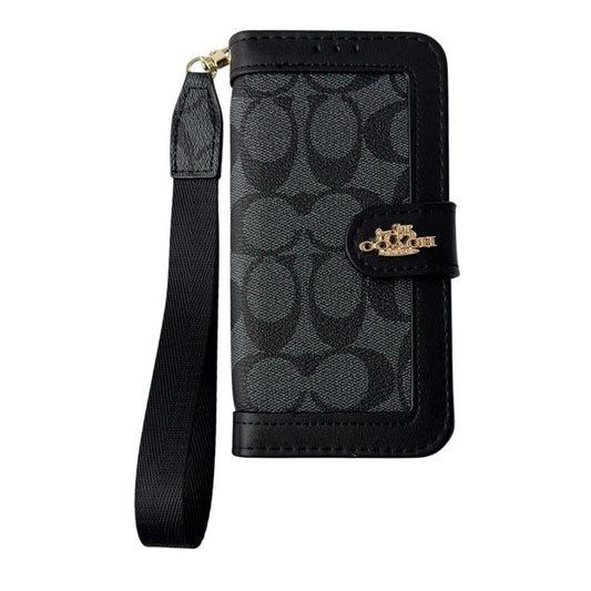 CO Luxury Pattern Wallet iPhone Case with Card Holder and Strap mysite