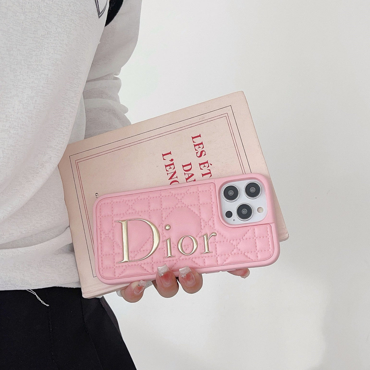 Fashion Gold Logo Leather iPhone Case mysite