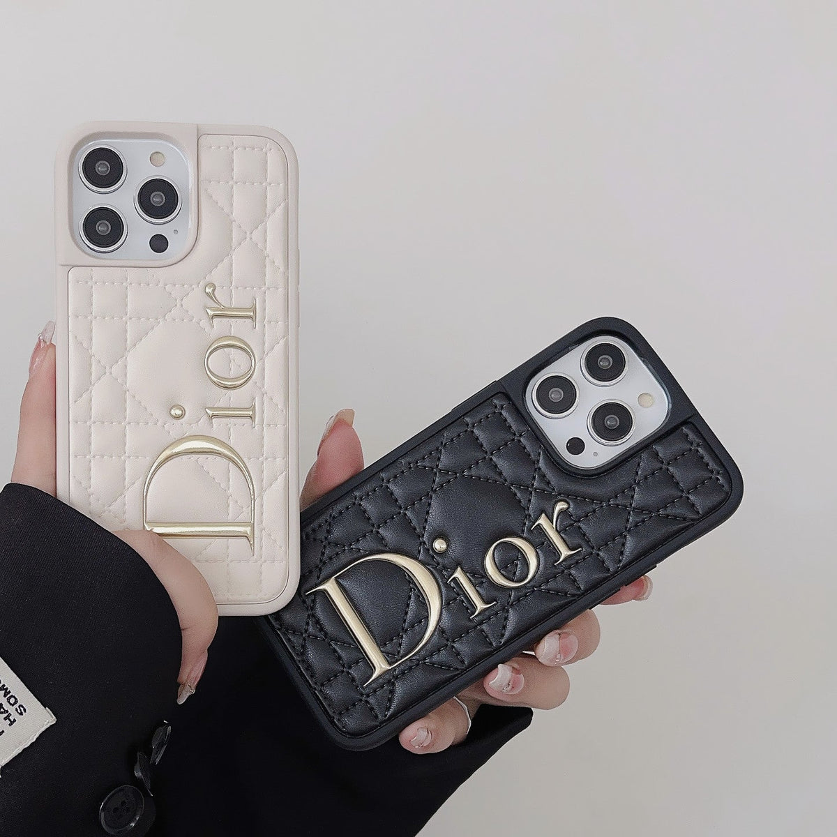 Fashion Gold Logo Leather iPhone Case mysite