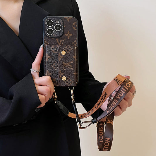 Luxury Card Bag Chain Brown iPhone Case mysite