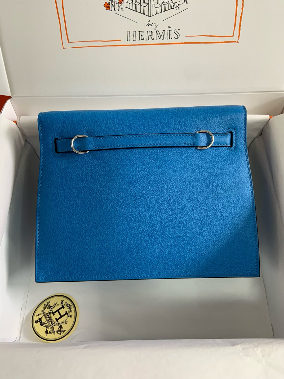 KELLY DANSE 22 EVERCOLOR BLUE IN CALFSKIN SLIVER HARDWARE