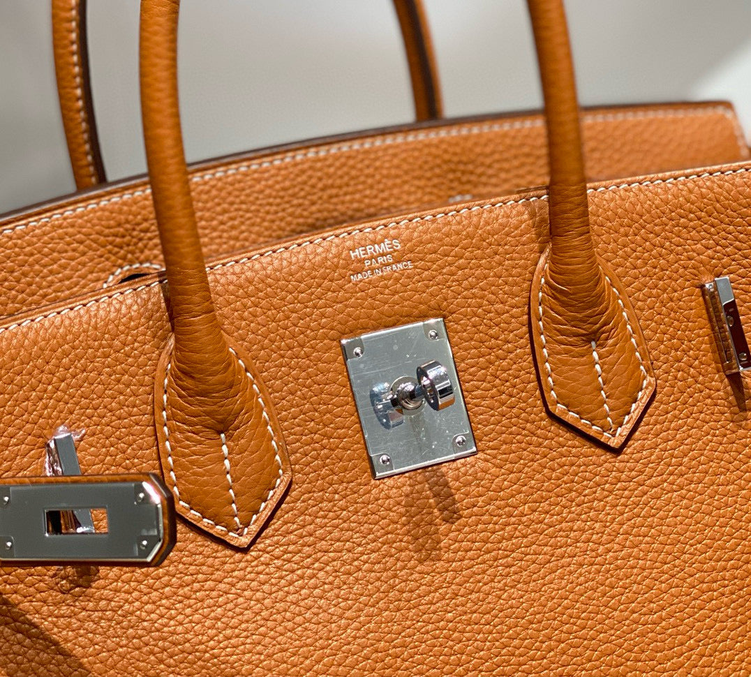 HM BIRKIN 30CM BROWN TOGO LEATHER SILVER HARDWARE