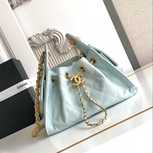 CC 25 MINI HANDBAG 22CM IN BABY BLUE GRAINED CALFSKIN GOLD HARDWARE