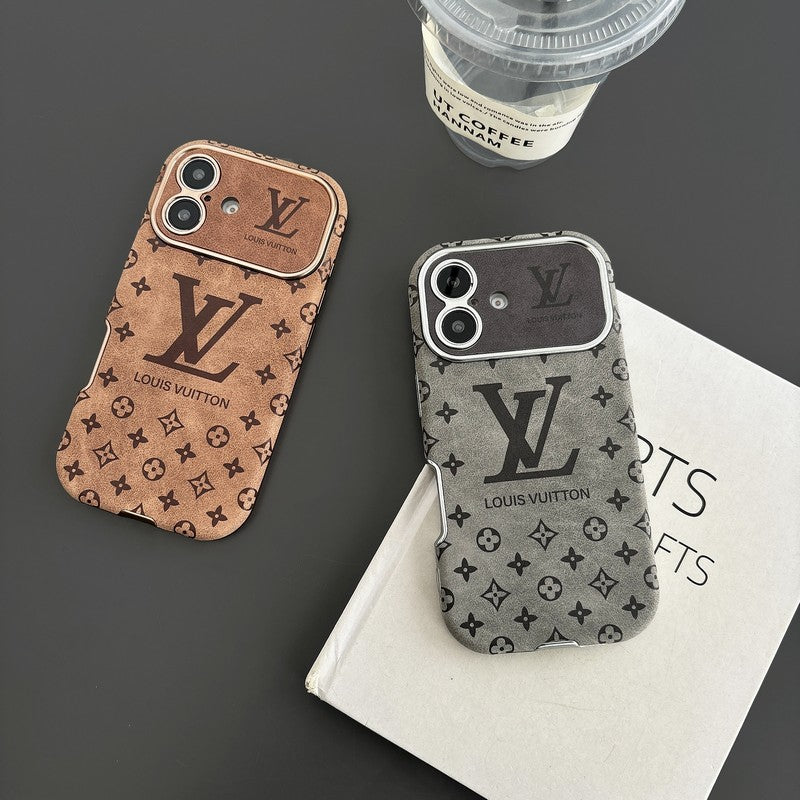 Luxury Brown & Black Color Leather iPhone Case mysite