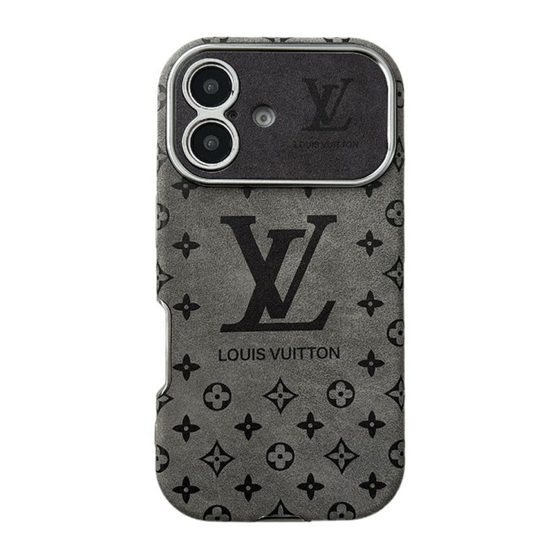 Luxury Brown & Black Color Leather iPhone Case mysite