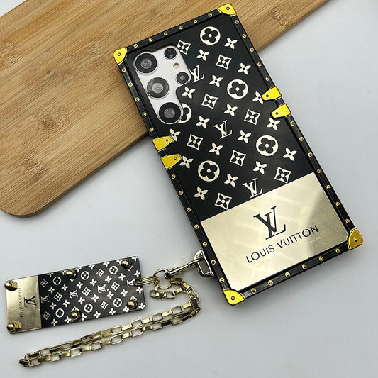 Luxury Branded Trunk Case With Chain For Samsung Galaxy S25/24/23 Series mysite