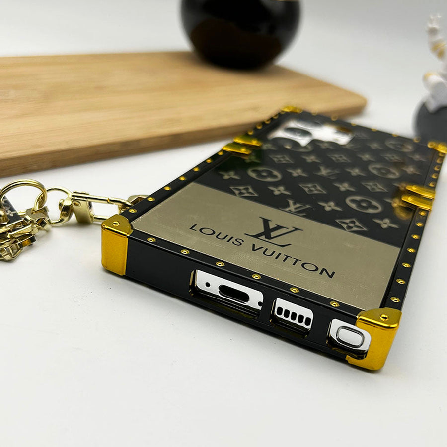 Luxury Branded Trunk Case With Chain For Samsung Galaxy S25/24/23 Series mysite