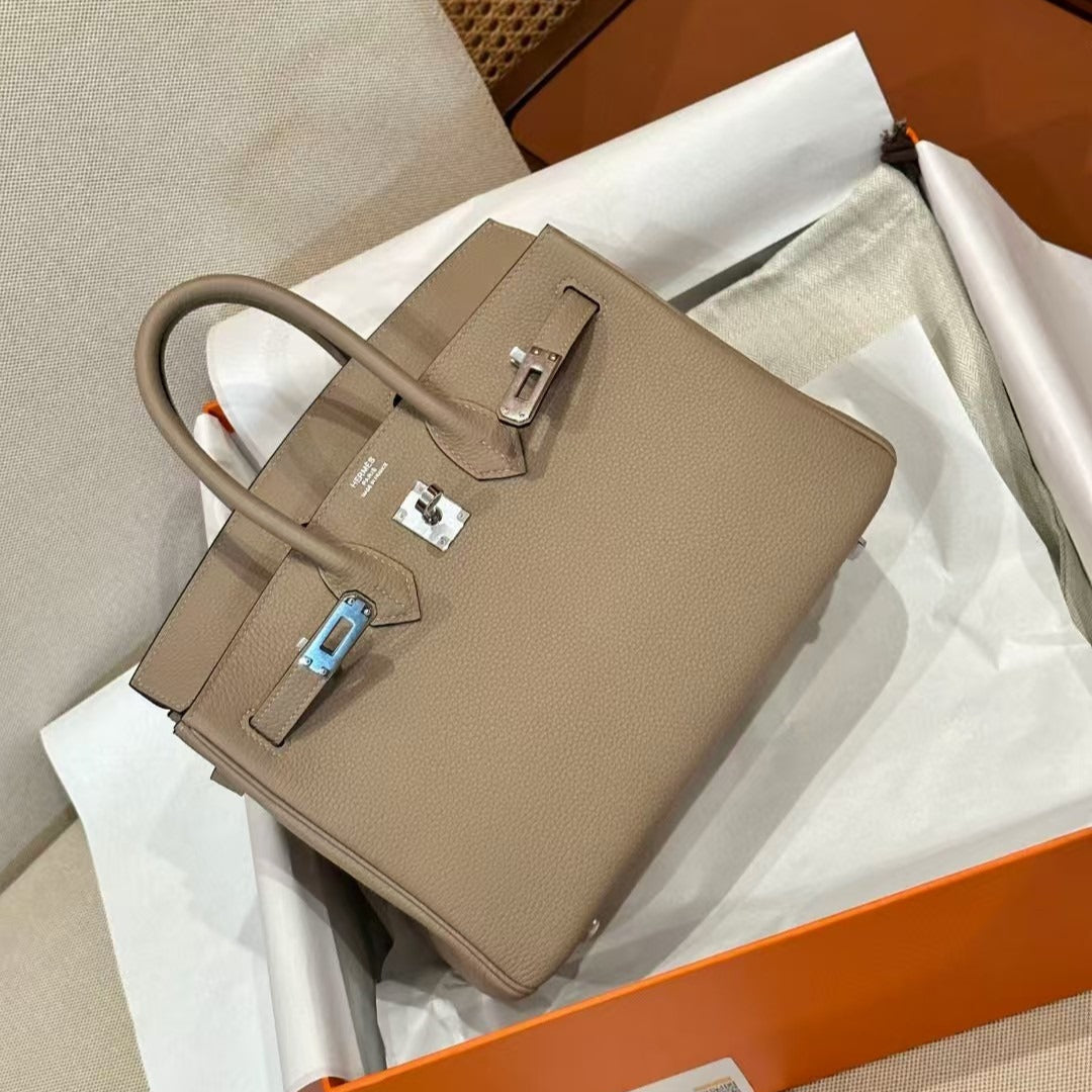 HM BIRKIN 20CM BROWN TOGO LEATHER SILVER-TONE HARDWARE