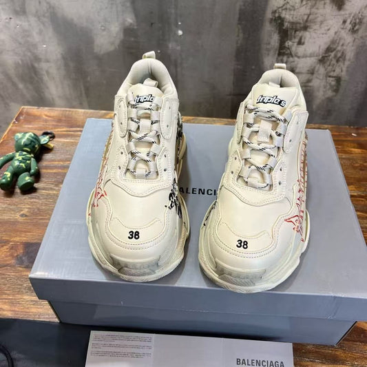 TRIPLE S SNEAKER DIY METAL IN WHITE CALFSKIN