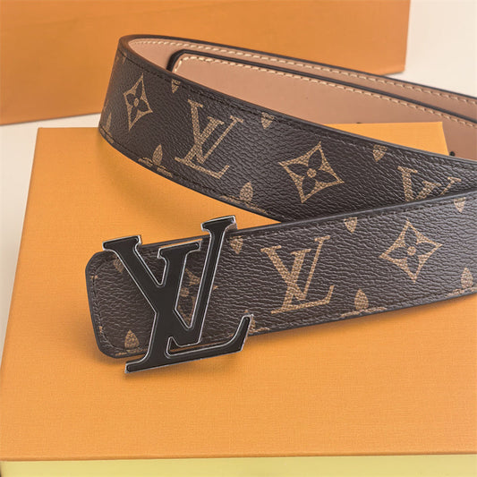 2 Color Buckle Love Belt (Brown Pattern)