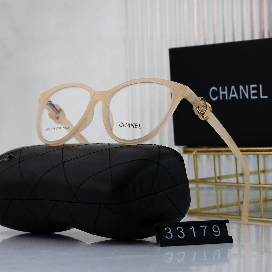 Cat-Eye Diamond Metal Logo Glasses-s-ss