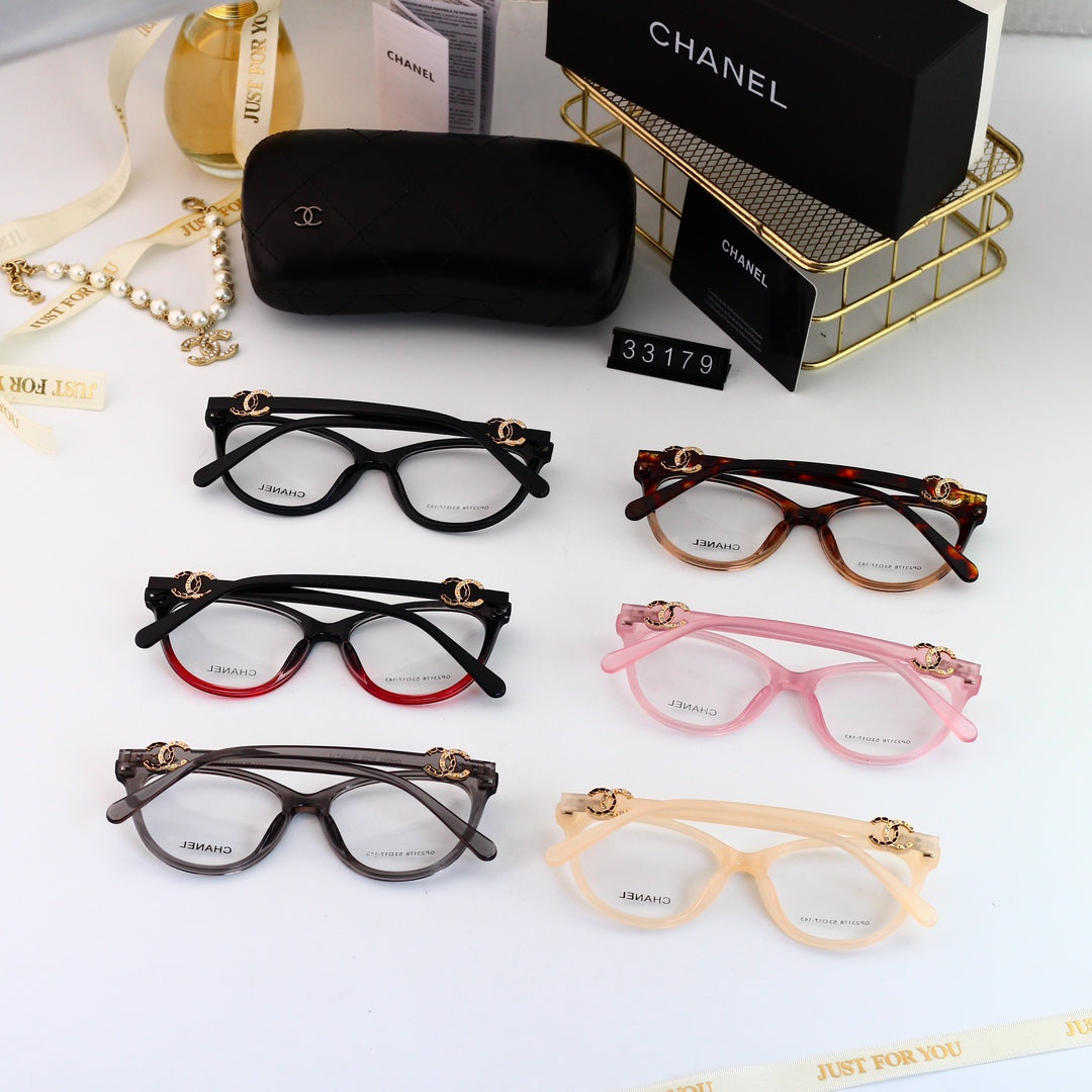 Cat-Eye Diamond Metal Logo Glasses-s-ss