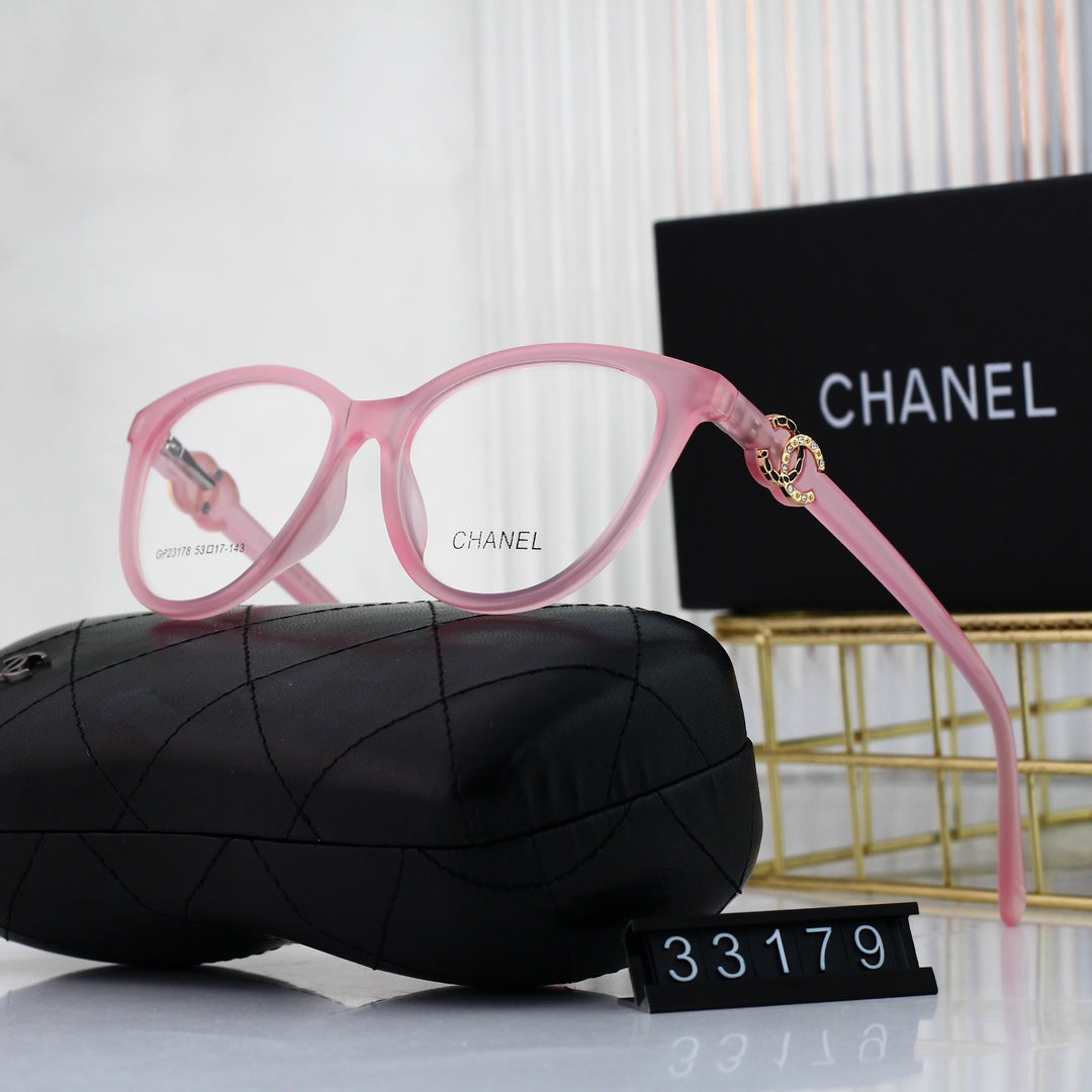 Cat-Eye Diamond Metal Logo Glasses-s-ss