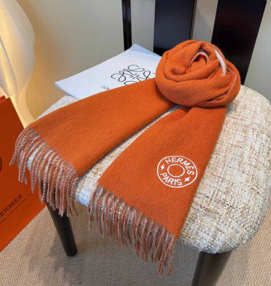 HERMES 26S SCARF 190 IN CASHMERE WOOL BLEND 492188