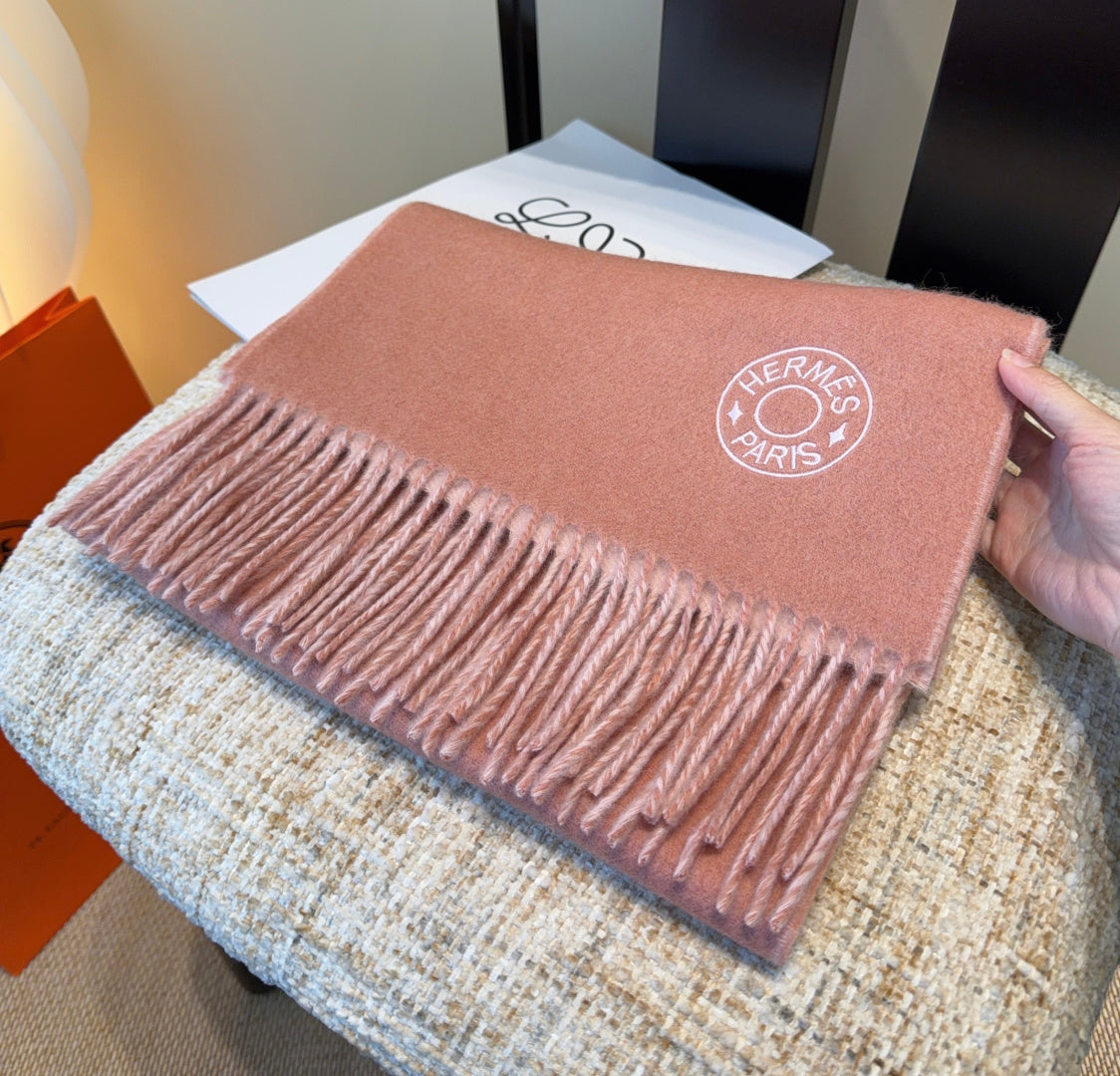 HERMES 26S SCARF 190 IN CASHMERE WOOL BLEND 492189