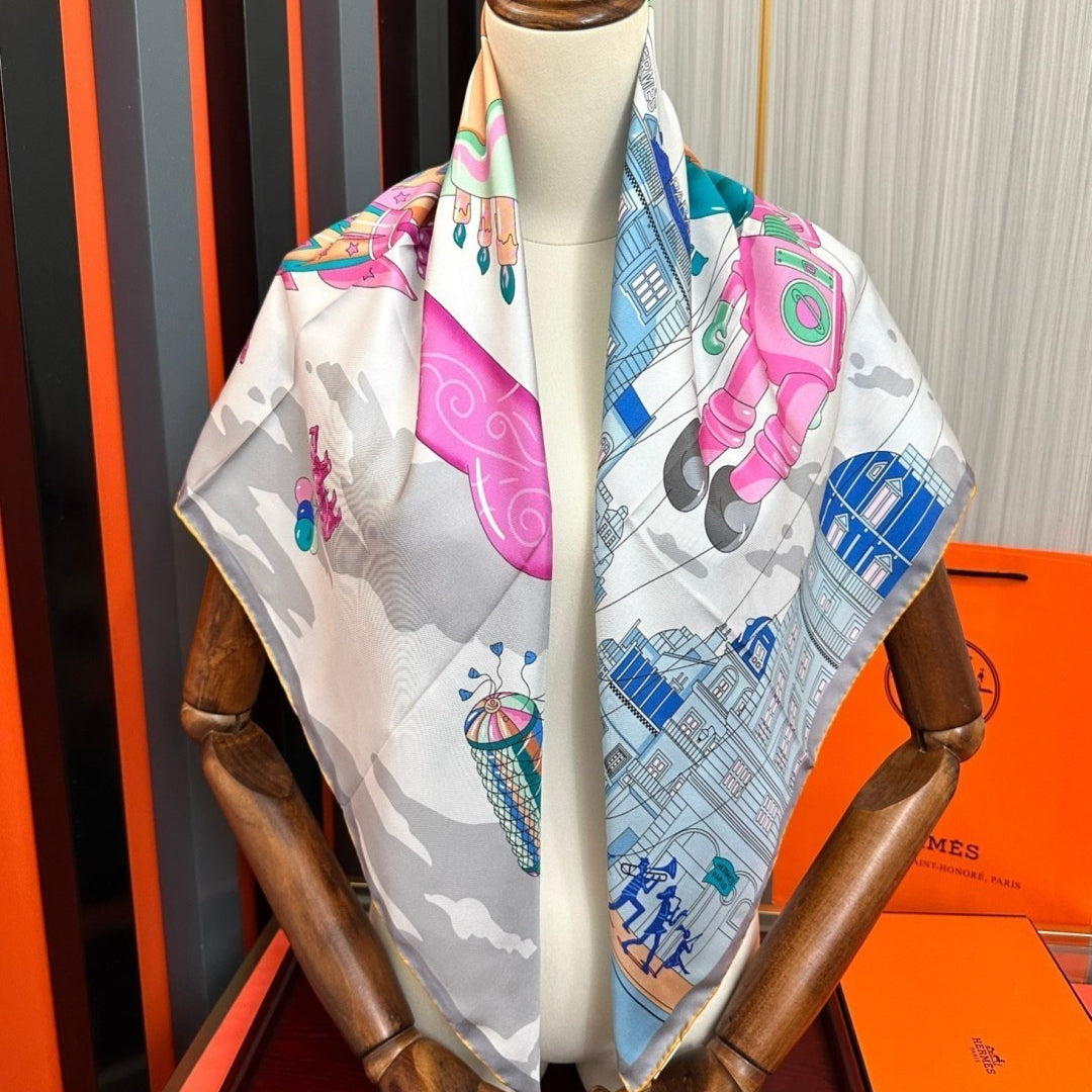 HERMES 26S SCARF 90 IN SILK 496096