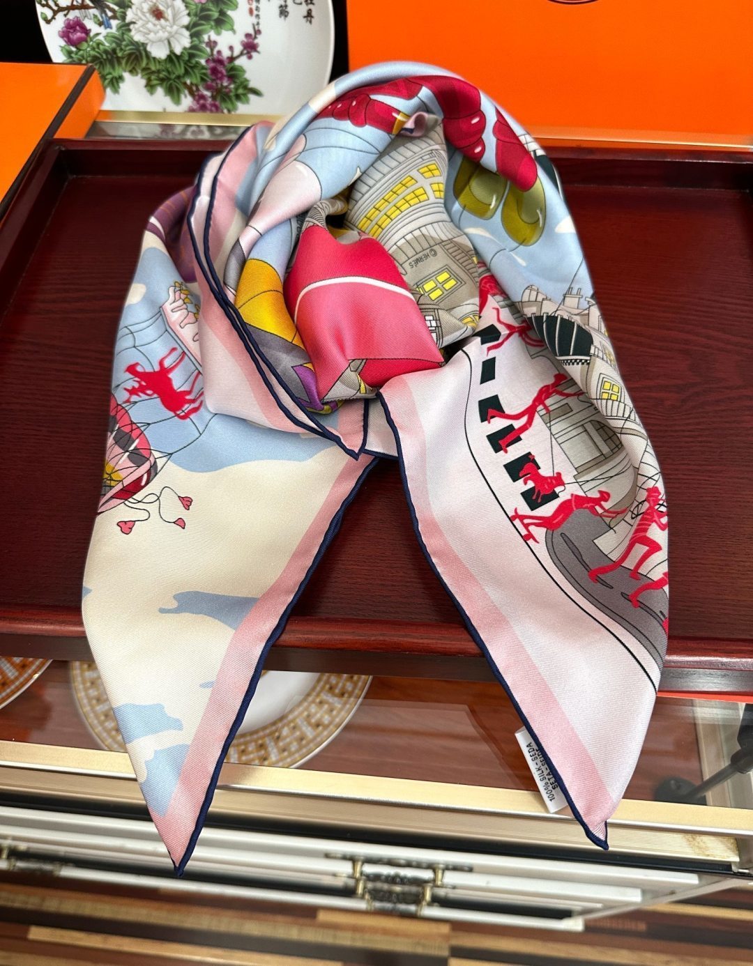 HERMES 26S SCARF 90 IN SILK 496098